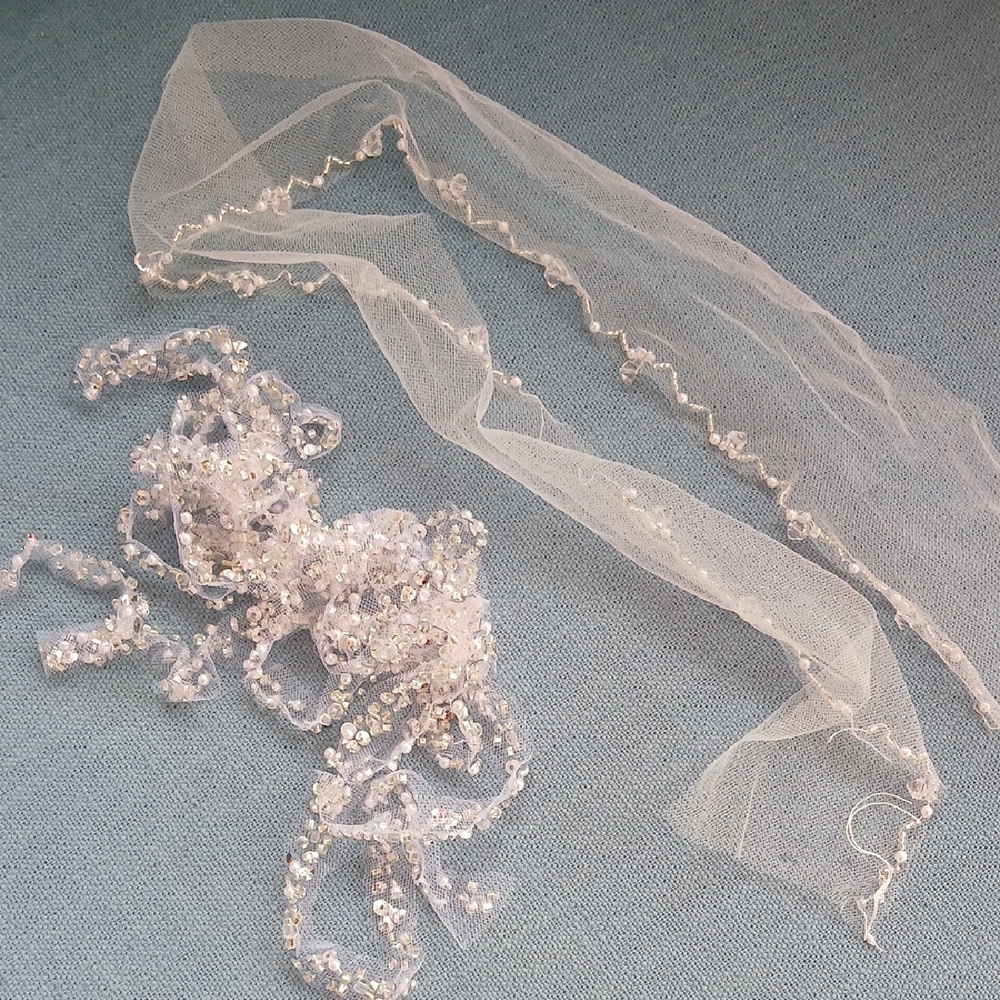 Beaded Tulle Strips